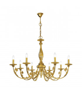 Candelabro clásico PISANI oro francés 8 bombillas