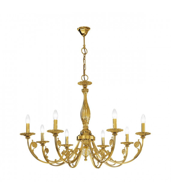 Candelabro clásico PISANI oro francés 8 bombillas