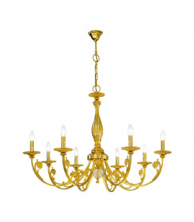Candelabro clásico PISANI Oro 24 quilates 8 bombillas