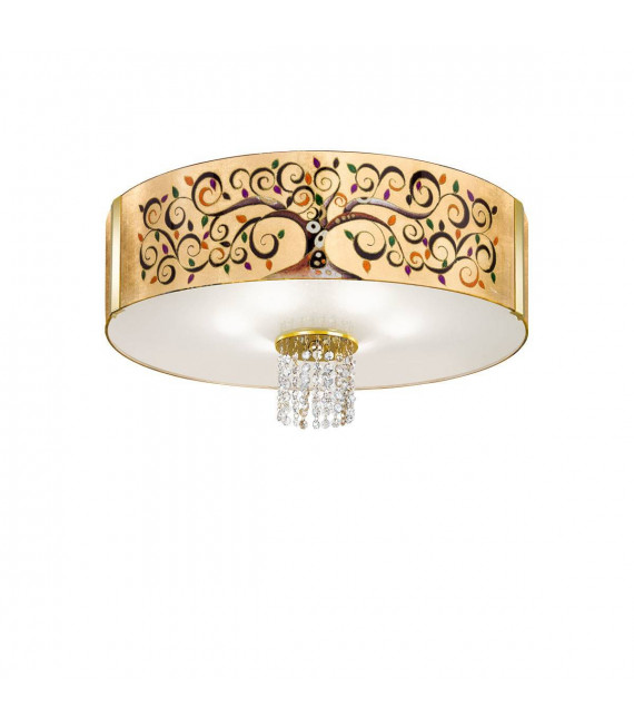 Plafonnier design EMOZIONE Or 24 Carats 6 ampoules