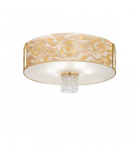 Plafonnier design EMOZIONE Or 24 Carats 6 ampoules