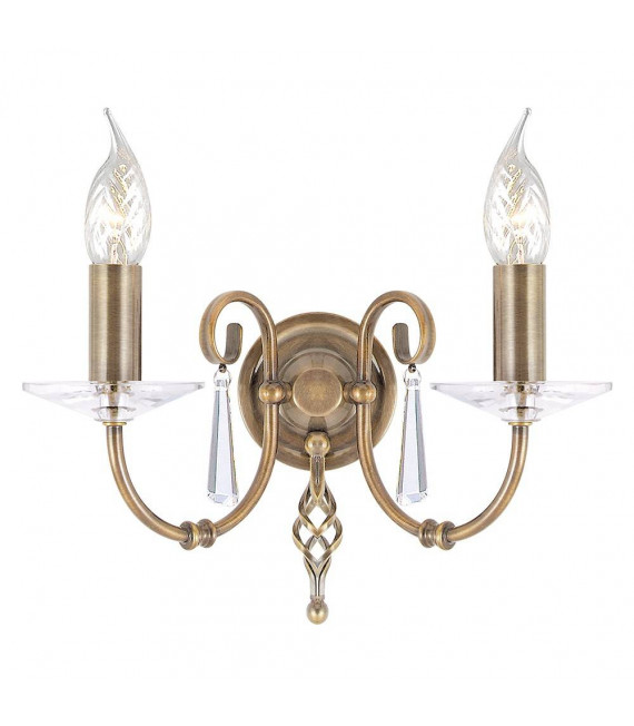 Ägäische Wandlampe, poliertes Messing und Glas, 1 Glühbirne