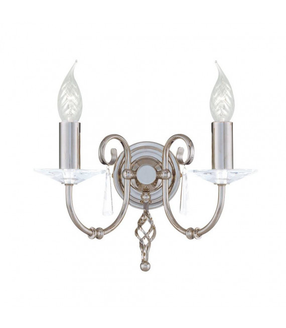 Ägäische Wandlampe, poliertes Messing und Glas, 2 Glühbirnen