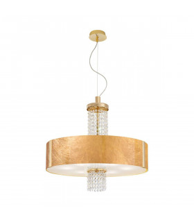 Plafonnier design EMOZIONE Or 24 Carats 6 ampoules