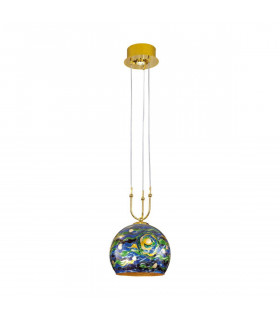 Design Pendelleuchte LUNA 24 Karat Gold 1 + 1 Glühbirnen