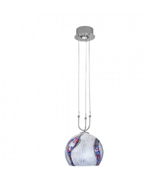 Lampada a sospensione design LUNA cromata 1 + 1 lampadine
