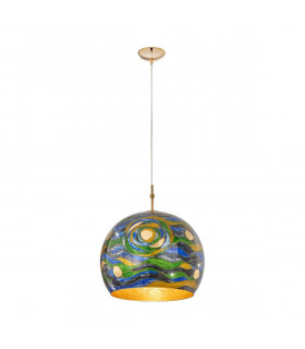 Design Pendelleuchte LUNA Gold 24 Karat 1 Glühbirne
