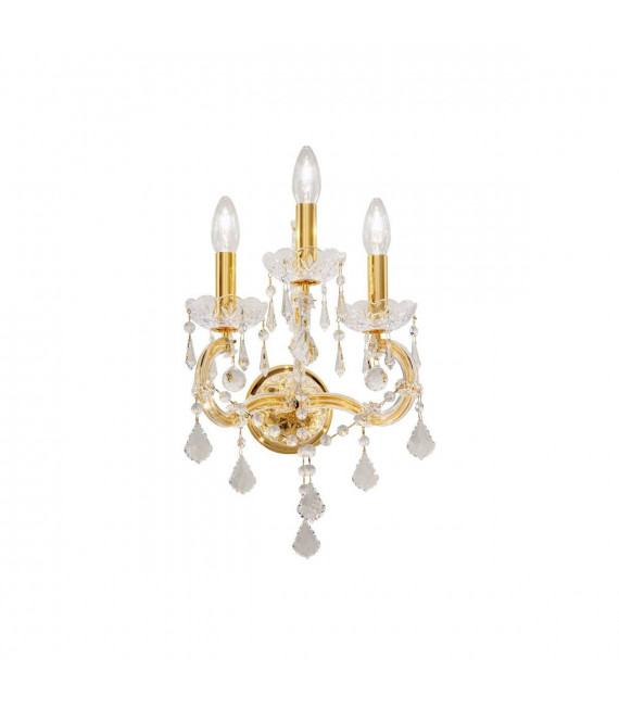 Applique murale classique BELVEDERE Or 24 Carats 3 ampoules