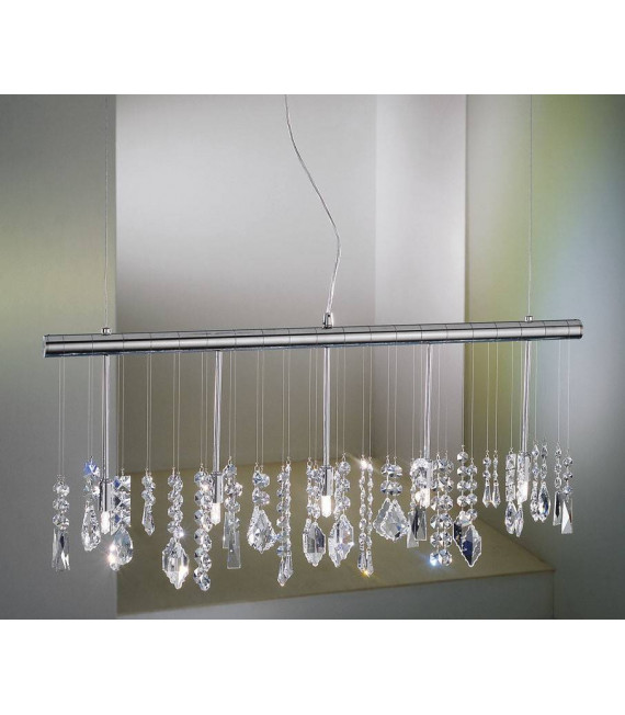 Design Pendelleuchte STRETTA Chrom 5 Glühbirnen