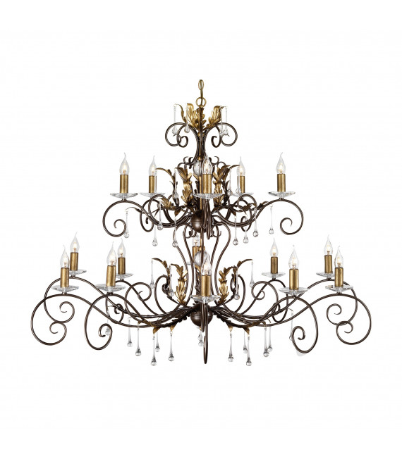 Lampada a sospensione Amarilli, nero / argento, 15 lampadine