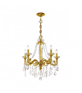 Klassischer Kronleuchter CONTARINI CRYSTAL French Gold 5 Glühbirnen
