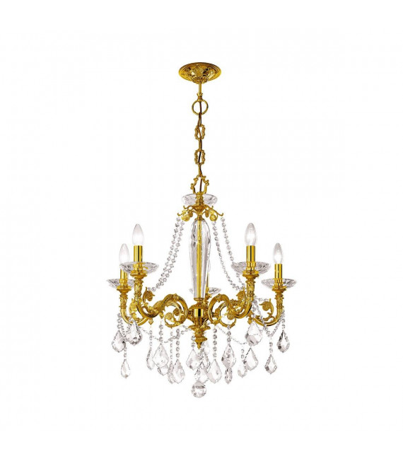 Klassischer Kronleuchter CONTARINI CRYSTAL French Gold 5 Glühbirnen