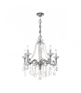 Klassischer Kronleuchter CONTARINI CRYSTAL Chrom 5 Glühbirnen