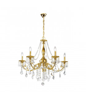 Candelabro clásico PISANI CRYSTAL French gold 5 bombillas