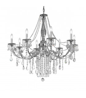 Klassischer Kronleuchter PISANI CRYSTAL Chrom 8 Glühbirnen