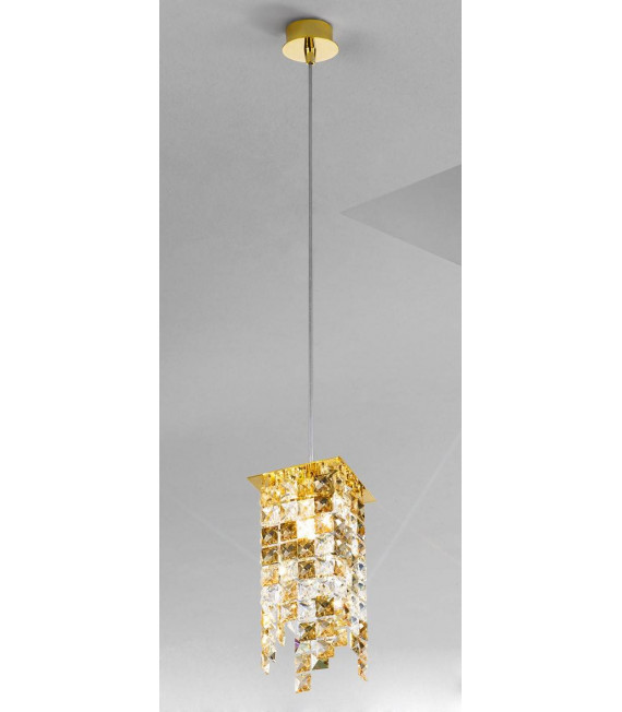 Lámpara colgante de diseño PRISMA 24 quilates oro 1 bombilla