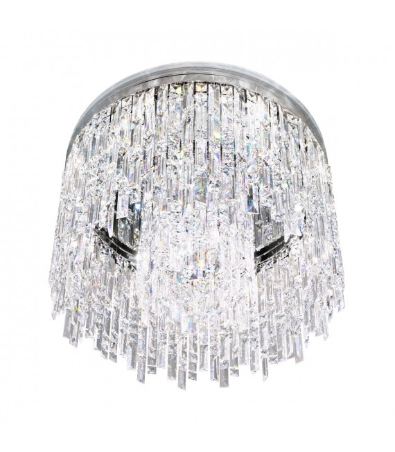 Plafoniera design PRISMA cromata 12 lampadine