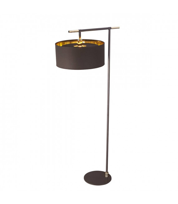 Lámpara de pared Balance, latón pulido, con pantalla marrón