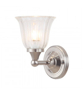 Lampada da parete Austen1, ottone lucido e vetro