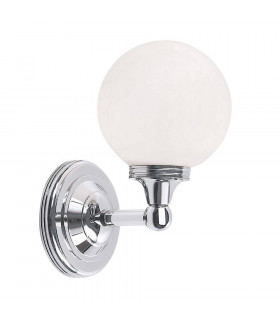 Lampada da parete Austen3, cromata e vetro