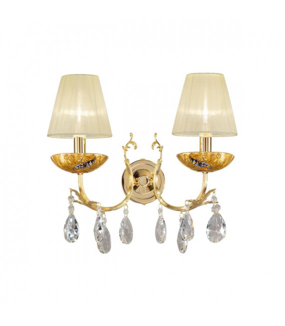 Applique murale classique VICTORIA 2 Or 24 Carats 2 ampoules