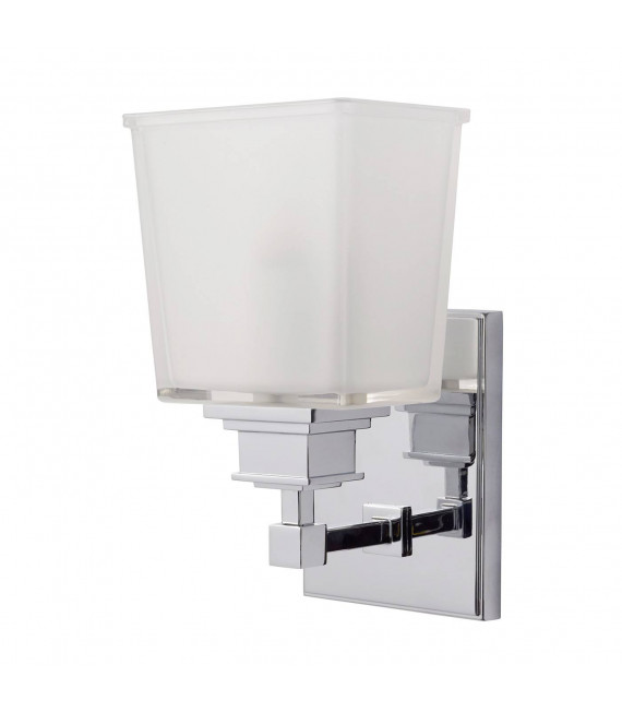 Lampada da parete Austen4, cromata e vetro