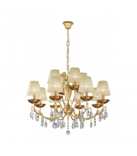 Candelabro clásico VICTORIA 2 Oro 24 Quilates 12 bombillas
