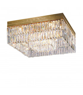 Plafoniera design PRISMA 24 carati oro 16 lampadine