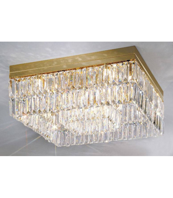 Plafoniera design PRISMA 24 carati oro 8 lampadine