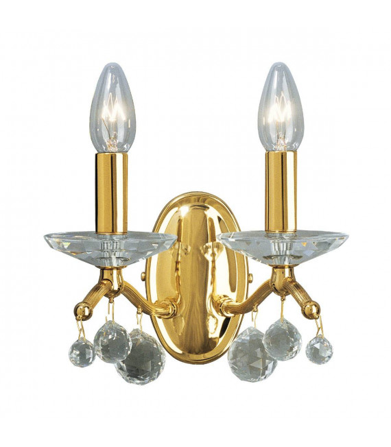 Klassische Wandleuchte CARMEN 2 Gold 24 Karat 2 Glühbirnen