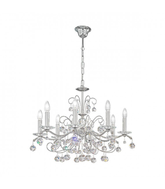 Chandelier classique CARMEN 2 chrome 8 ampoules