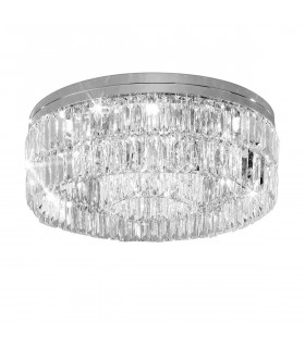 Plafoniera design PRISMA cromata 12 lampadine