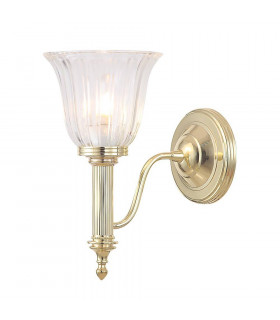 Lampada da parete Blake1, ottone lucido e vetro