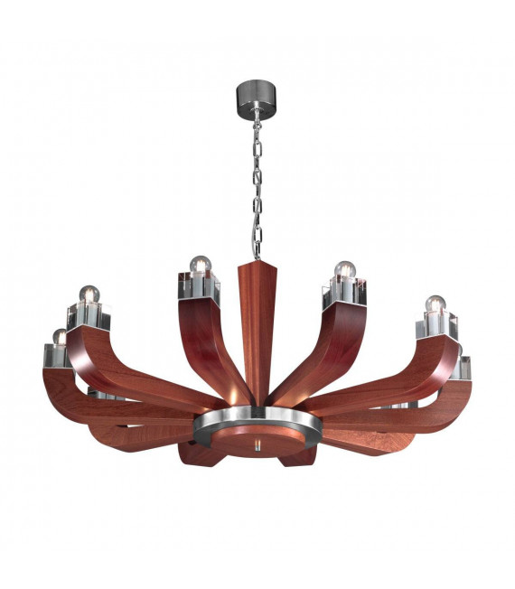 Chandelier design RIVIERA Mahagoni 10 ampoules