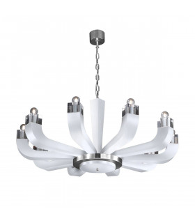 Design Kronleuchter RIVIERA weiß 10 Glühbirnen