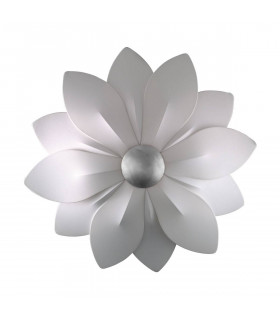 Aplique de diseño FIORE hoja de plata 6 bombillas
