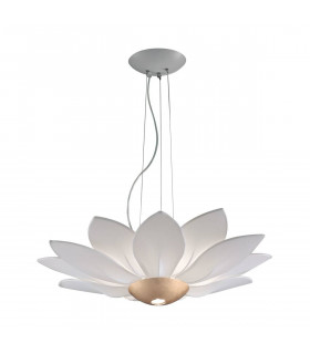 Suspension design FIORE feuille d'or 7 ampoules