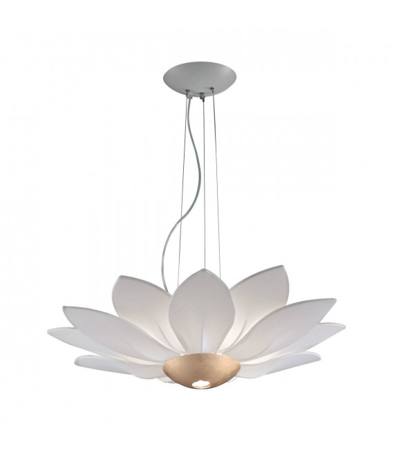 Suspension design FIORE feuille d'or 7 ampoules