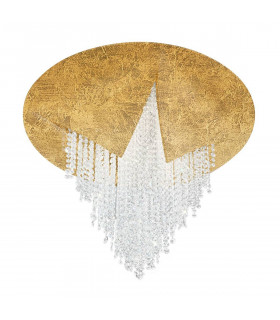 Plafonnier design FONTE DI LUCE feuille d'or 1 ampoule