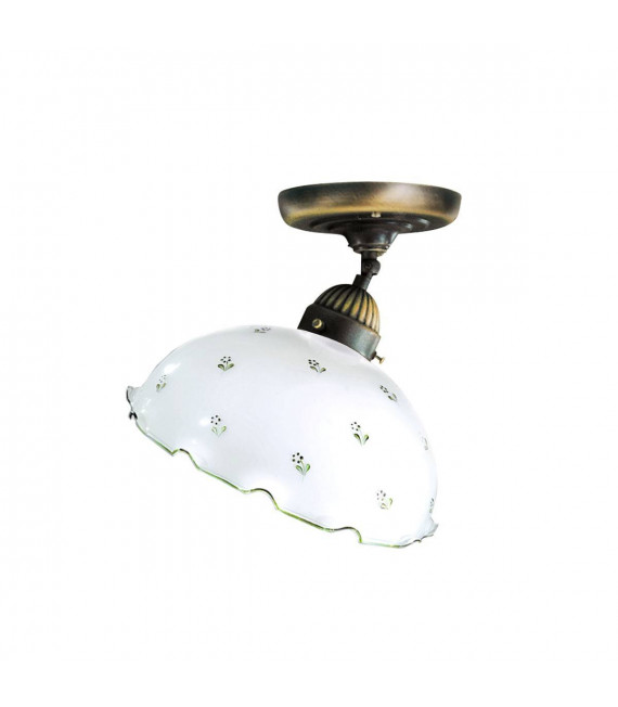 Plafoniera stile accogliente NONNA in ottone anticato 1 lampadina