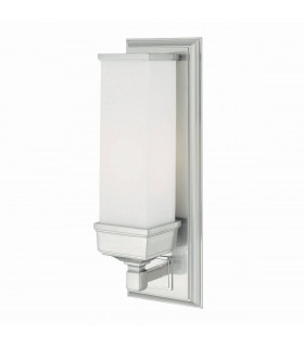 Aplique de pared Cheadle, cromo y vidrio.
