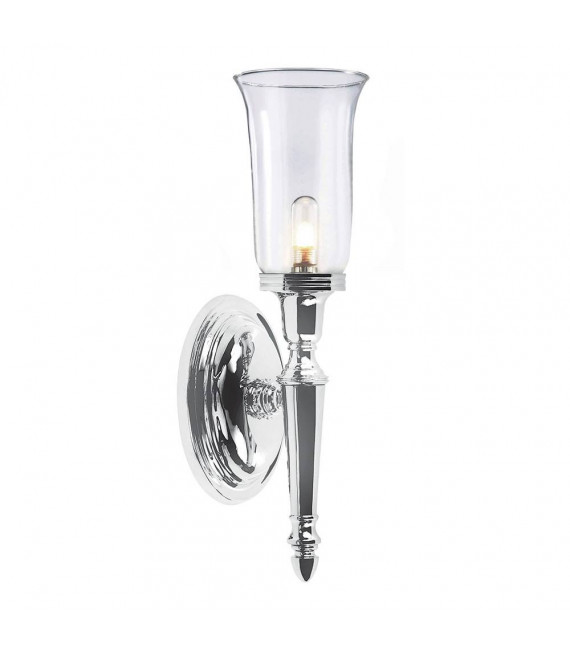 Lampada da parete Carroll2, cromata e vetro