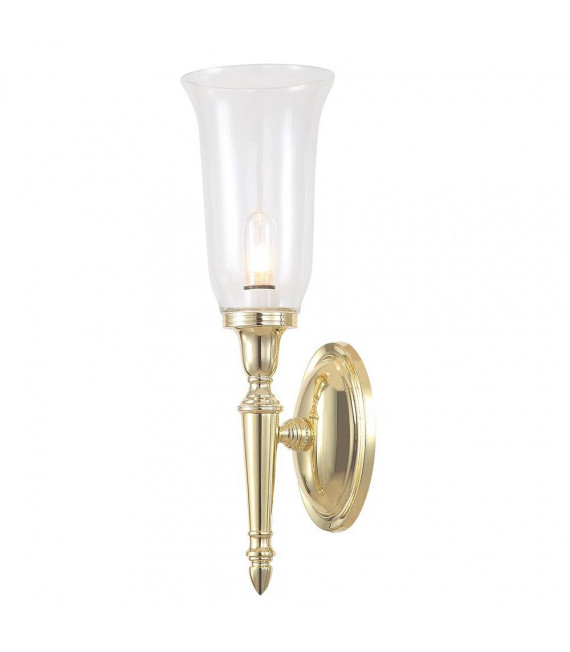 Lampada da parete Carroll2, ottone lucido e vetro