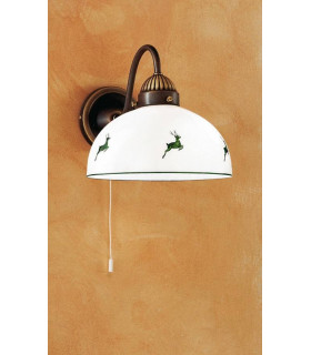 Aplique de pared estilo acogedor NONNA latón antiguo 1 bombilla