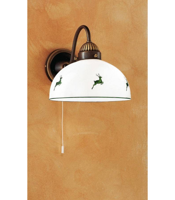 Applique stile accogliente NONNA ottone antico 1 lampadina