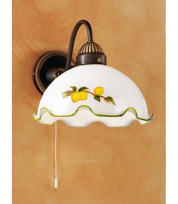 Aplique de pared estilo acogedor NONNA latón antiguo 1 bombilla
