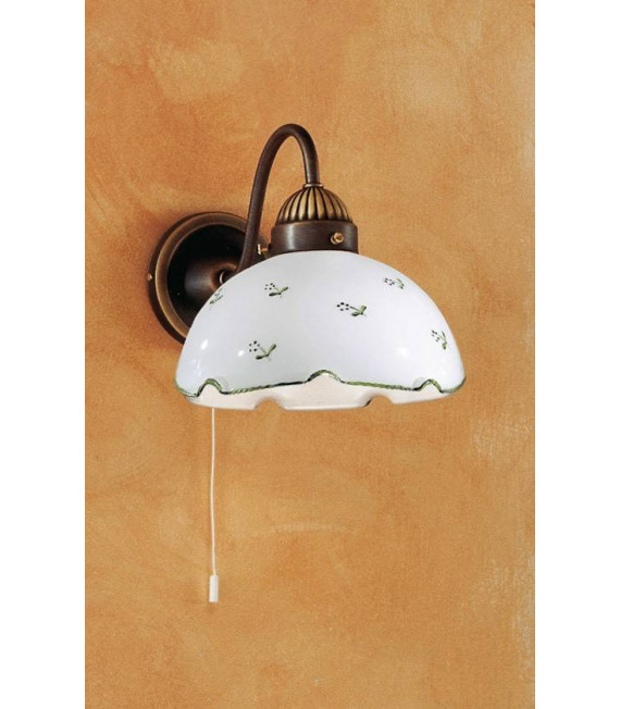 Aplique de pared estilo acogedor NONNA latón antiguo 1 bombilla