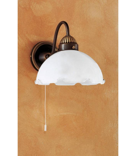 Aplique de pared estilo acogedor NONNA latón antiguo 1 bombilla