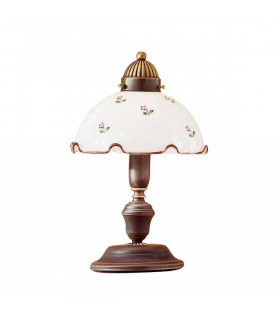 Accogliente lampada da tavolo NONNA in ottone anticato 1 lampadina
