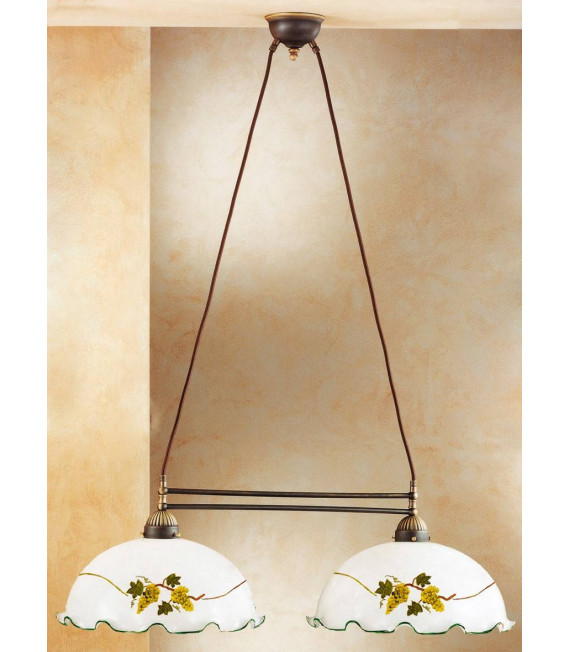Chandelier style cosy NONNA laiton antique 2 ampoules